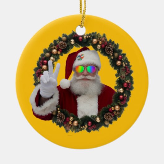 Peace Santa Christmas Ornament (Voorkant)
