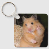 Peace + Scared Hamster Meme Double Sided Sleutelha Sleutelhanger (Voorkant)