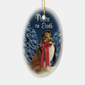 Peace Sheltie Keramisch Ornament (Rechts)