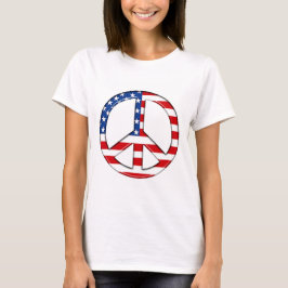 Peace Sign American Flag T-Shirt (PERSONALIZE)