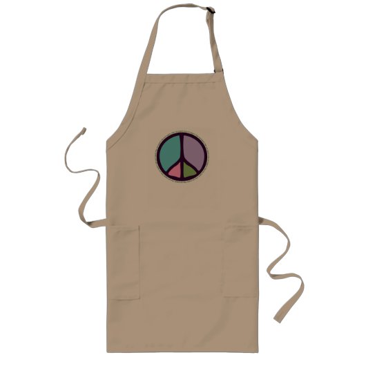 Peace Sign Apron Lang Schort (Voorkant)