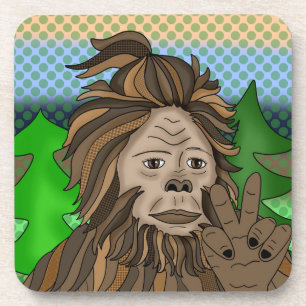 Peace Sign Bigfoot Sasquatch Bier Onderzetter
