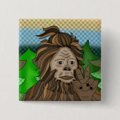 Peace Sign Bigfoot Sasquatch Vierkante Button 5,1 Cm (Voorkant)