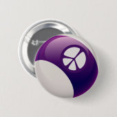 PEACE SIGN BILLIARDS BALL RONDE BUTTON 5,7 CM (Voorkant /achterkant)