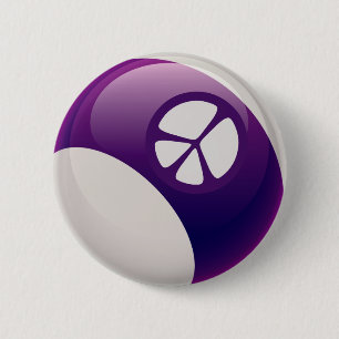 PEACE SIGN BILLIARDS BALL RONDE BUTTON 5,7 CM