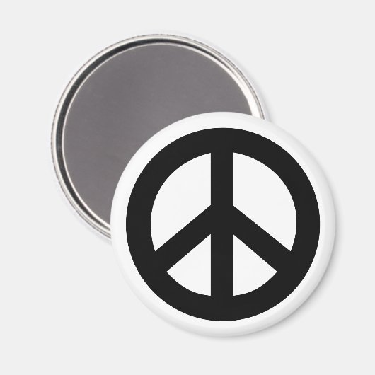 Peace Sign Black Magneet (Voorkant / Achterkant)