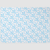 Peace Sign Blue Groovy Retro Fun Tissuepapier (Voorkant)