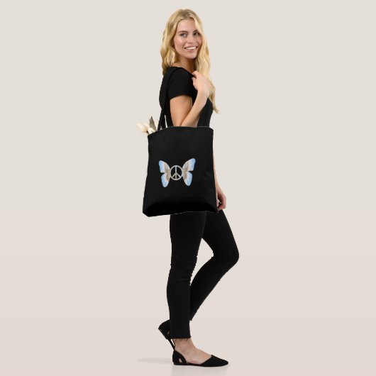 Peace Sign Butterfly Canvas tas (Op model)