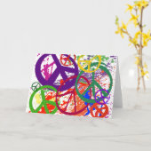 PEACE SIGN COLLAGE KAART (Gele Bloem)