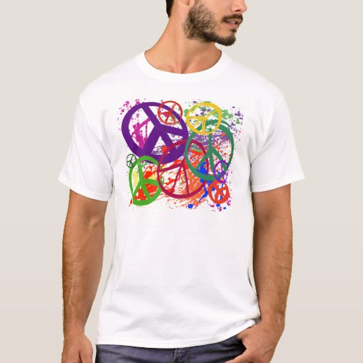 PEACE SIGN COLLAGE T-SHIRT (Voorkant)