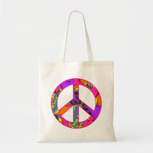 Peace Sign Color Me Bright Canvas tas (Voorkant)