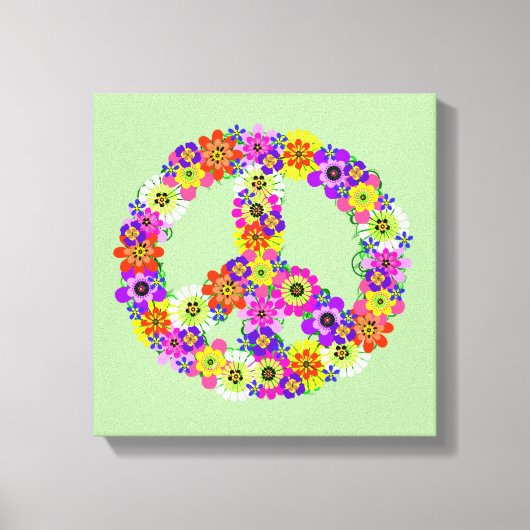 Peace Sign Floral Canvas Afdruk (Voorkant)