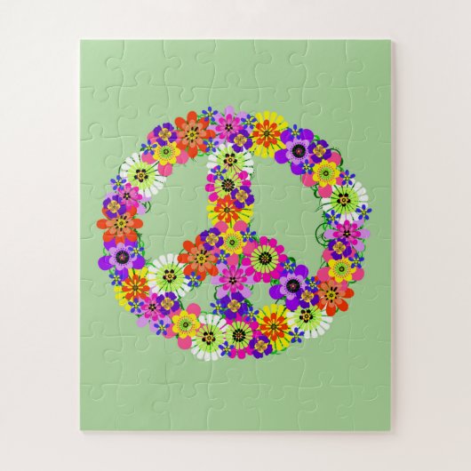 Peace Sign Floral Legpuzzel (Verticaal)
