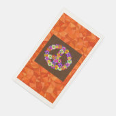 Peace Sign Floral op bruin met Oranje Servet (Hoek)