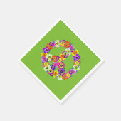 Peace Sign Floral over Lime Green Servet (Hoek)