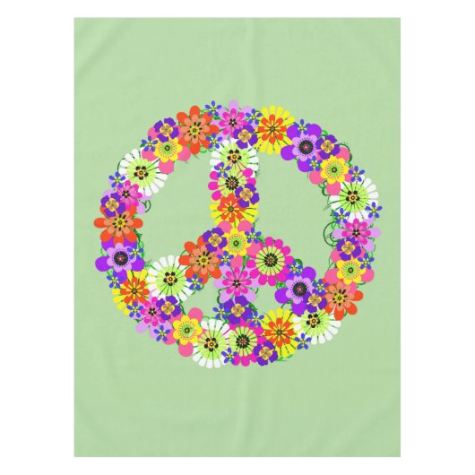 Peace Sign Floral Tafelkleed (Voorkant)