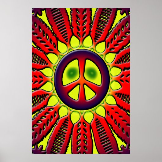 PEACE SIGN FLOWER POSTER (Devant)
