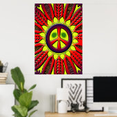 PEACE SIGN FLOWER POSTER (Bureau à domicile)