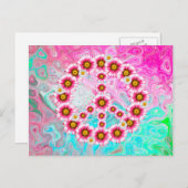 Peace Sign Flowers Briefkaart (Voorkant / Achterkant)