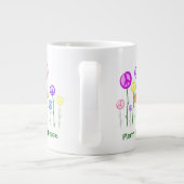 Peace Sign Flowers Extra Grote Beker (Achterkant)