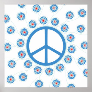 Peace Sign Flowers Poster