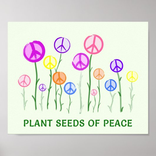 Peace Sign Flowers Print (Voorkant)