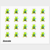 Peace Sign Frog Ronde Sticker (Vel)