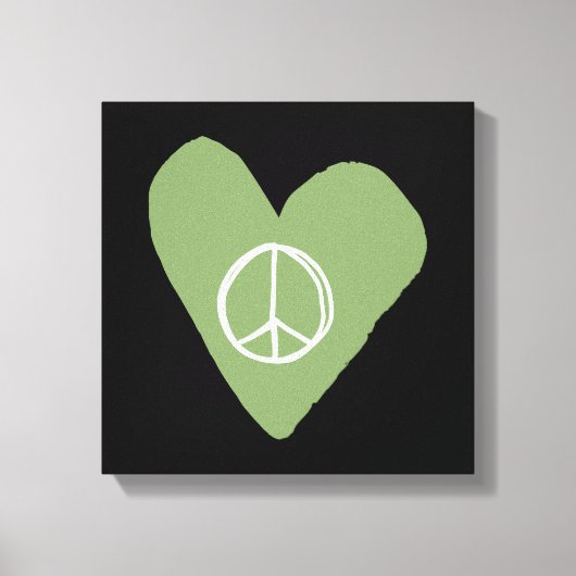 Peace Sign Heart Canvas Afdruk (Voorkant)