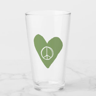 Peace Sign Heart Glas