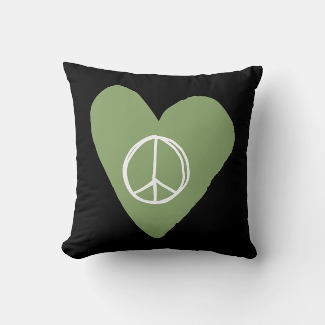 Peace Sign Heart Kussen (Voorkant)