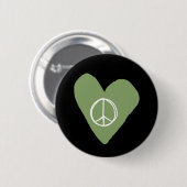 Peace Sign Heart Ronde Button 5,7 Cm (Voorkant /achterkant)
