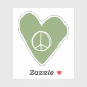 Peace Sign Heart Sticker (Vel)