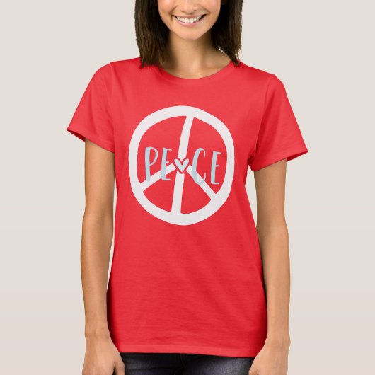 Peace Sign Heart T-shirt (Voorkant)