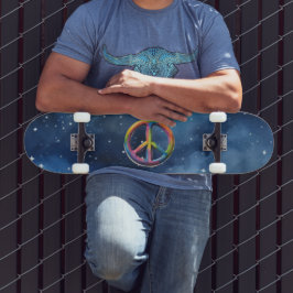 Peace Sign in Space Skateboard