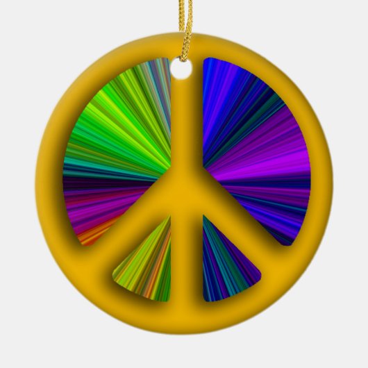 Peace Sign-kerstmis Keramisch Ornament (Voorkant)