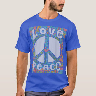 PEACE SIGN LOVE 1960s Tie Dye Groovy Hippie T-shirt