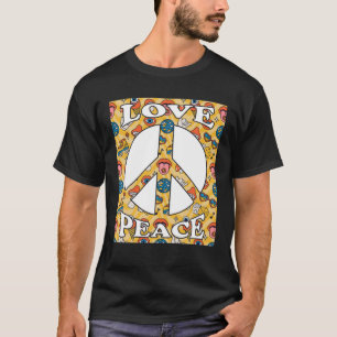 Peace Sign Love 60S 70S 80S 90S Retro Hippie Vinta T-shirt