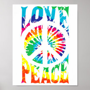 Peace Sign Love 60S 70S Tie Dye Hippie Costume Poster