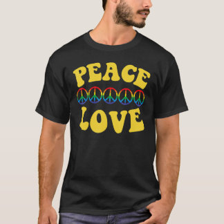 Peace Sign Love 60s 70s Tie Dye Hippie Halloween C T-shirt