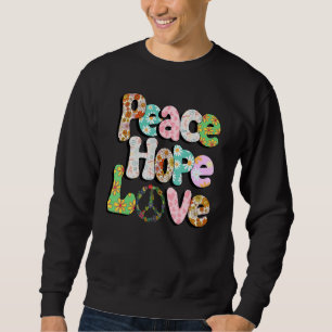 Peace Sign Love 60s 70s Tie Dye Hippie Halloween C Trui