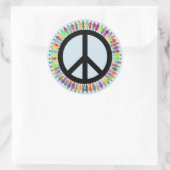 Peace Sign Mensen Sticker blauw (Tas)