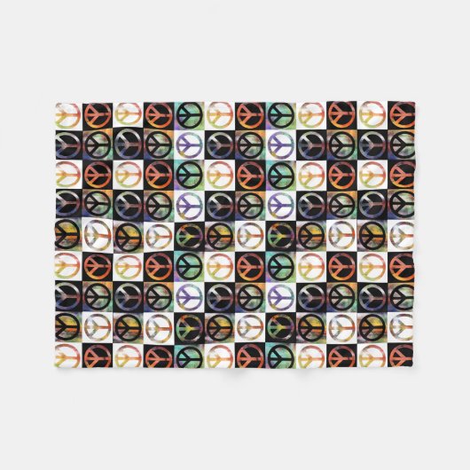 Peace Sign Mosaic Small Fleece Deken (Voorkant (Horizontaal))