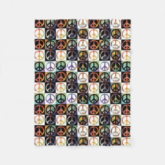 Peace Sign Mosaic Small Fleece Deken