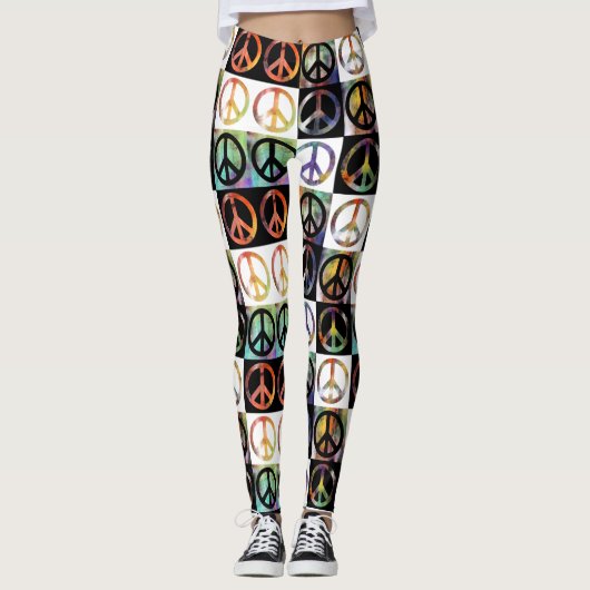 Peace Sign-mozaïek Leggings (Voorkant)