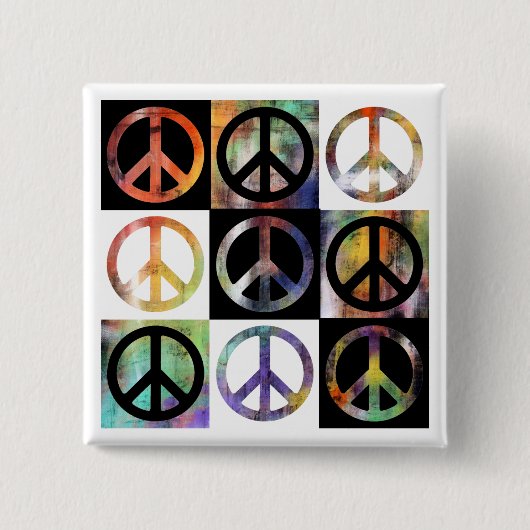 Peace Sign-mozaïek Vierkante Button 5,1 Cm (Voorkant)