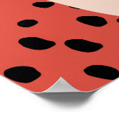 Peace Sign on Red Dotted Background Preppy Poster (Coin)