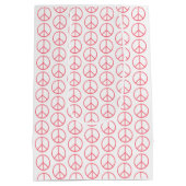 Peace Sign Orange Groovy Retro Fun Medium Cadeauzakje (Achterkant)