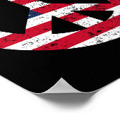 Peace Sign Patriotic Usa Flag Peace And Love  Poster (Hoek)