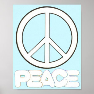 Peace Sign Peace Word Colour Posters