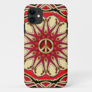 Peace Sign Pink Sun iPhone 5 Hoesje